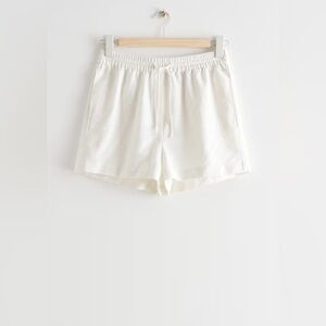 & Other Stories Cream Drawstring Shorts